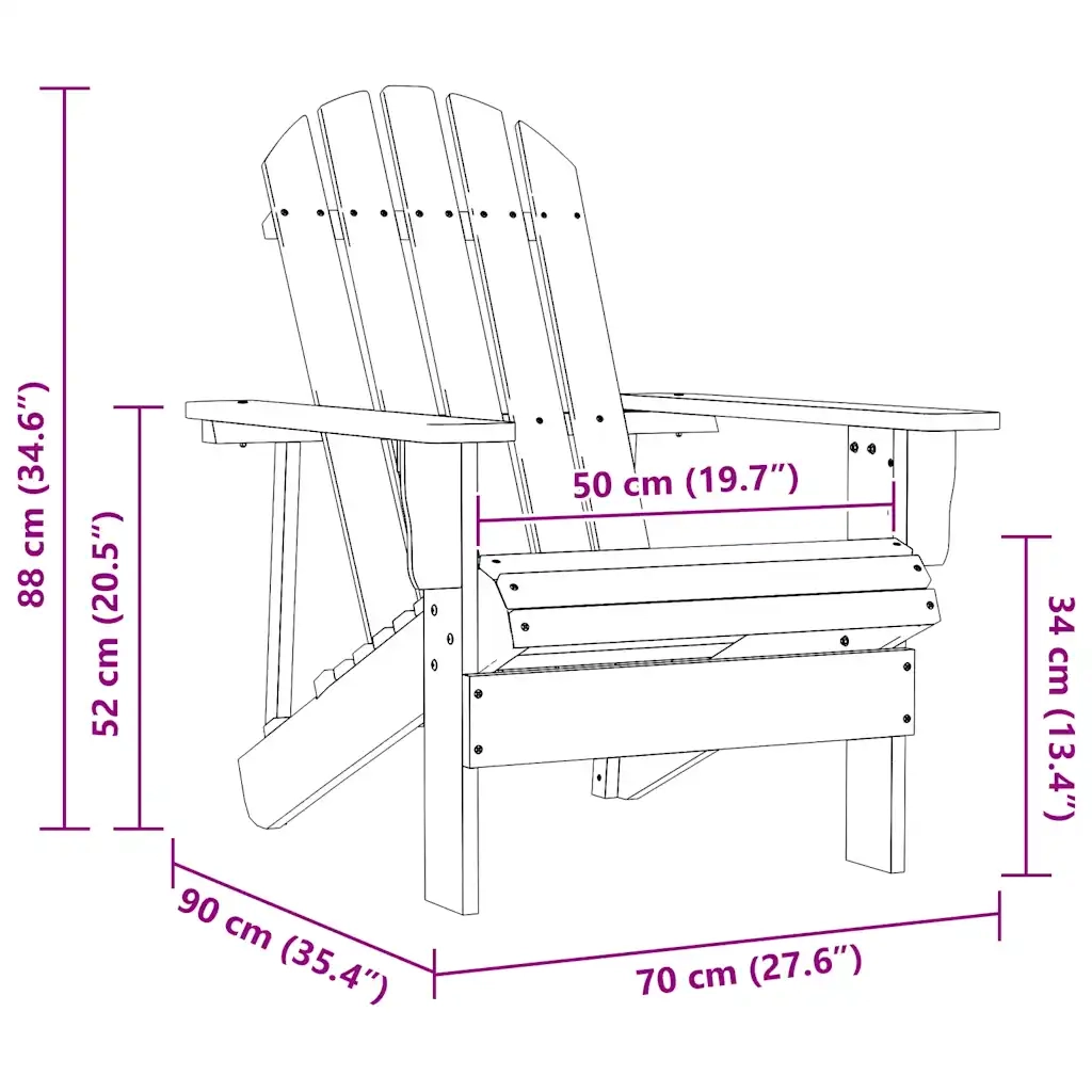 Sedia da Giardino in Legno Bianca 40860