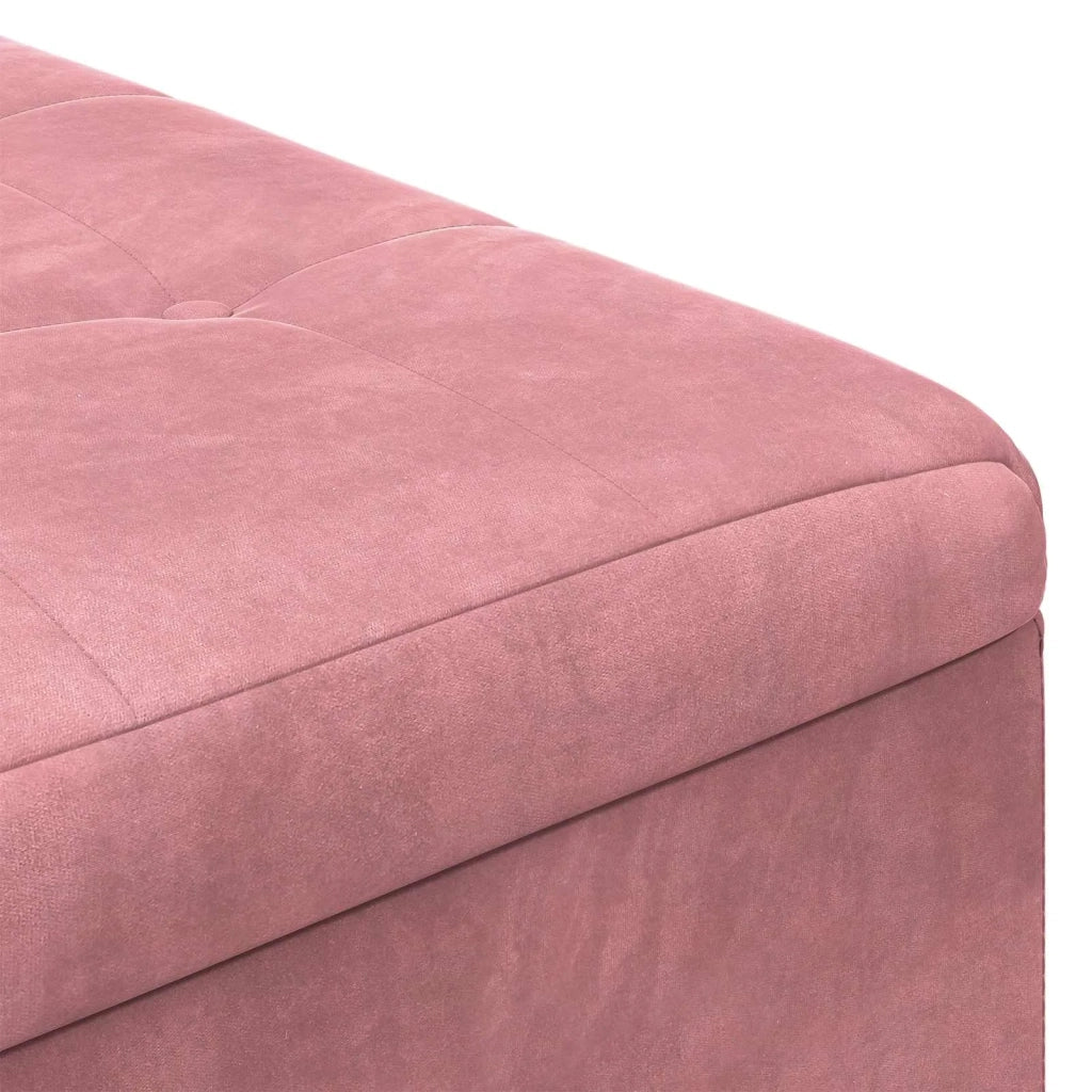 Pouf contenitore con cuscino Rosa 80 x 80 x 45 cm Velluto 876843