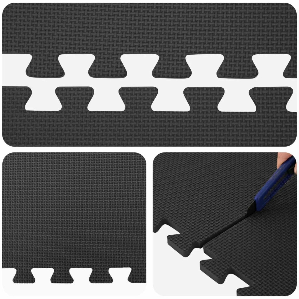 Tappeti 24 pcs Nero 8,64 m² Schiuma EVA 42040752