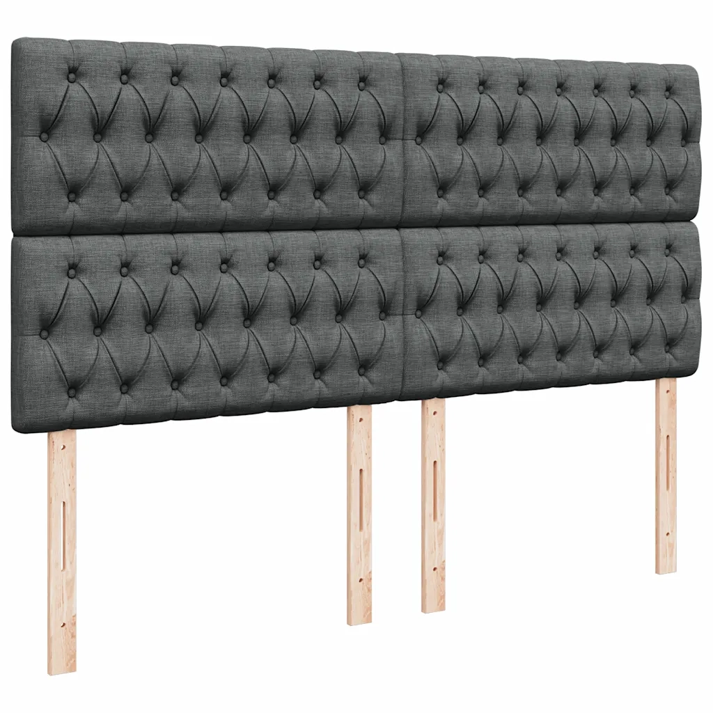 Giroletto a Molle con Materasso Grigio Scuro 200x200 cm Tessuto 3294083