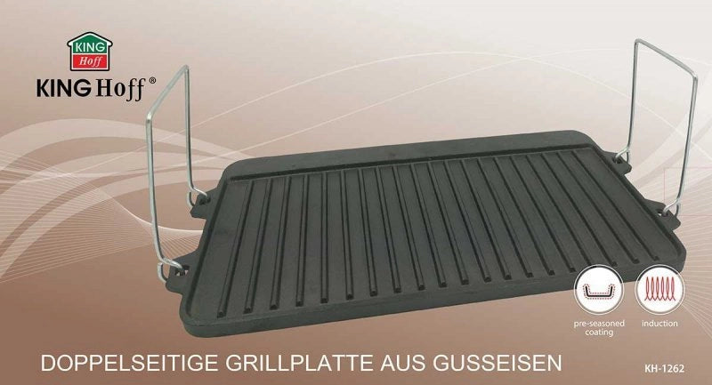 Piastra per griglia in ghisa bifacciale Kinghoff KH-1262