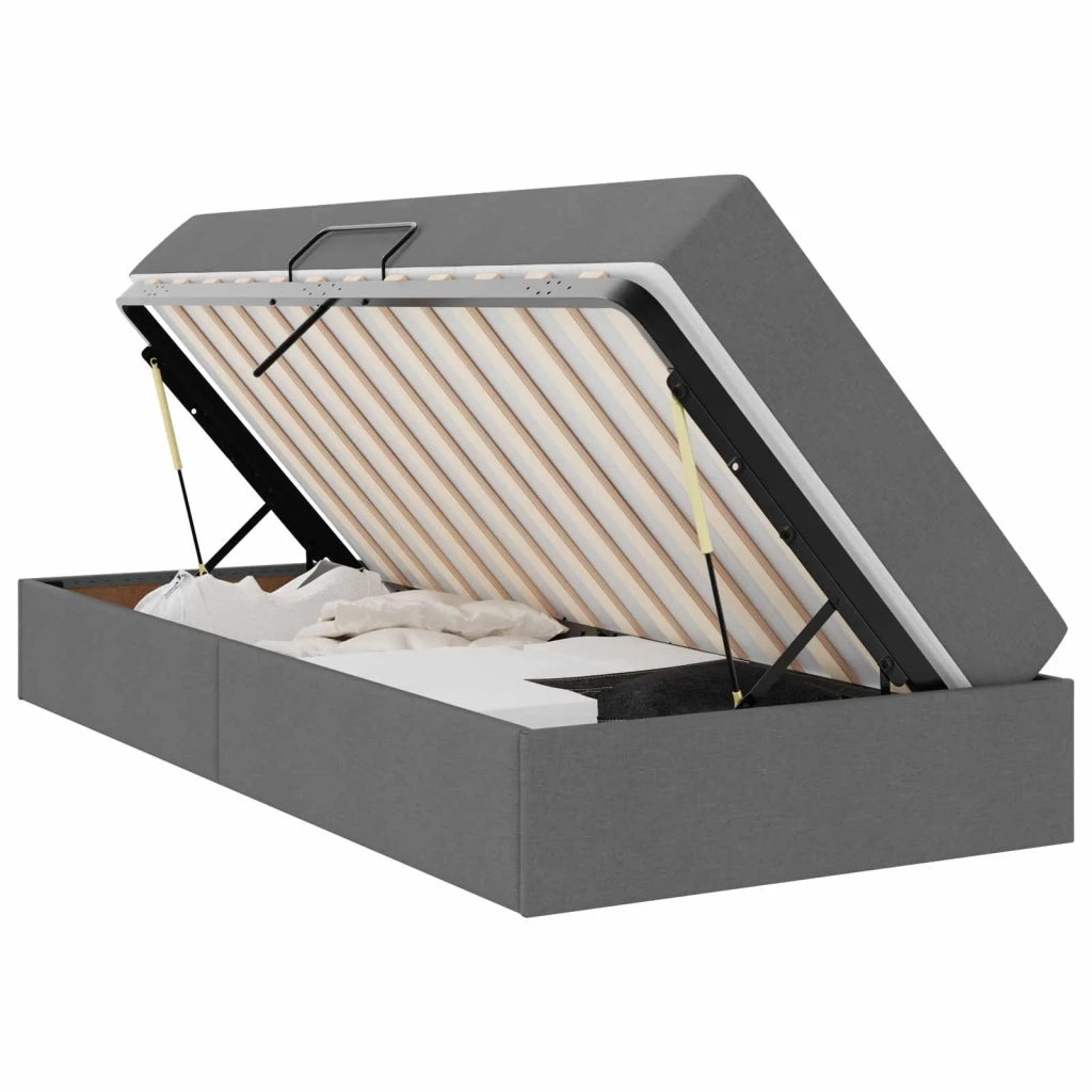 Letto con contenitore e materasso Grigio scuro 90 x 190 cm 3399629