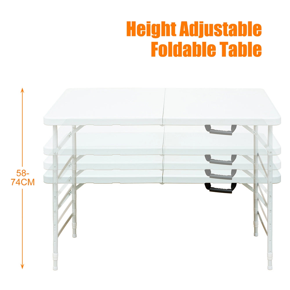 Tavolo-Xylo-125cm pieghevole bianco regolabile portatile 135kg
