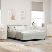 Letto a Sorgente LED con led Grigio chiaro 140 x 200 cm Velluto