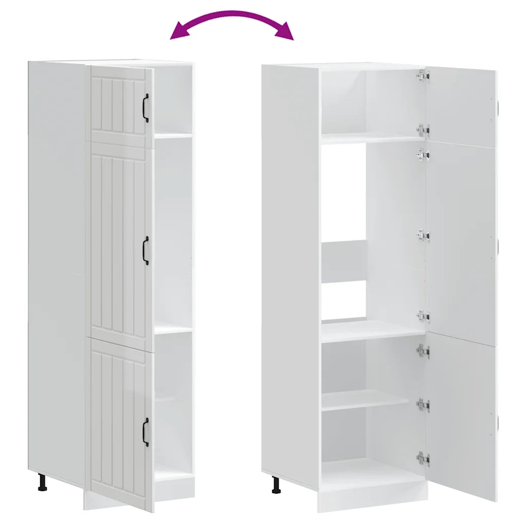 Armadio da Cucina Lucca Bianco Lucido in Legno Multistrato 853869
