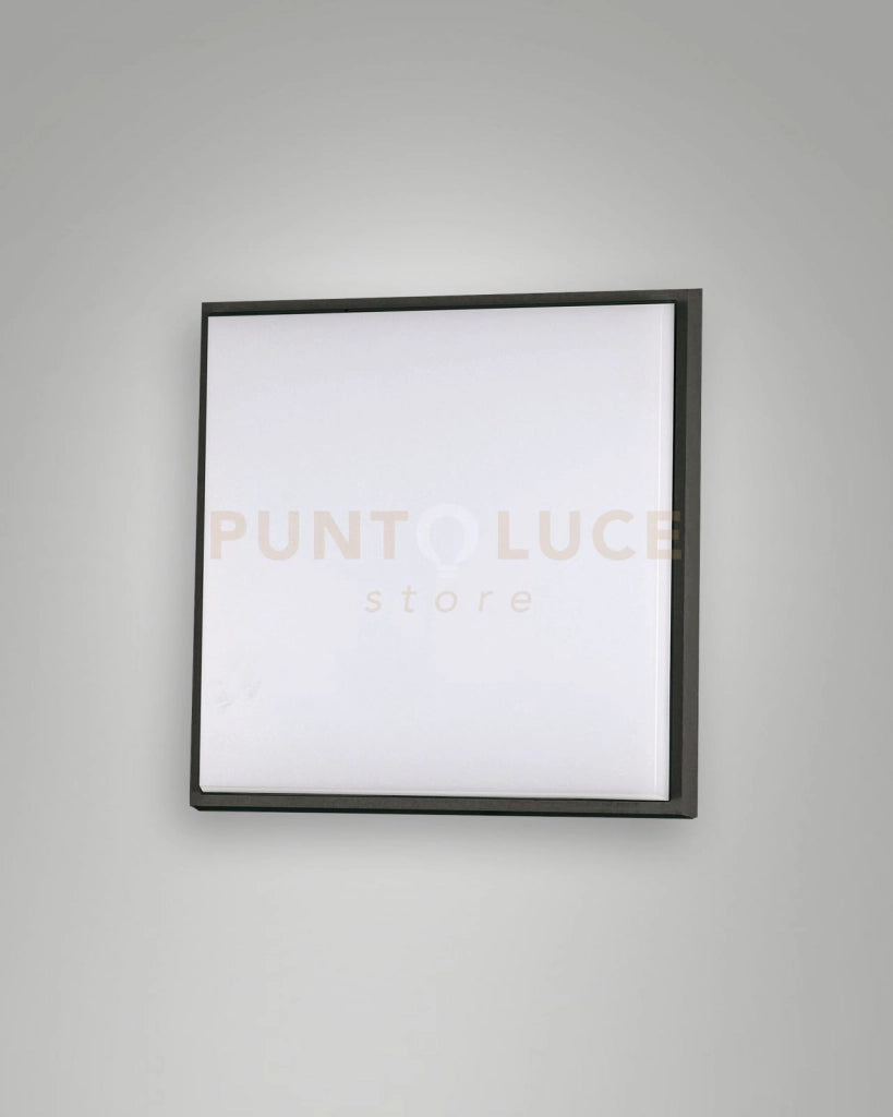 DESDY PLAFONIERA LED NERA L.18X18CM 10W 3000K 1050LM IN ALLUMINIO IP54