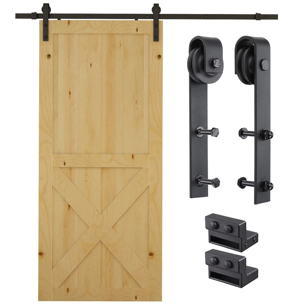 Binario Porta Scorrevole con Kit Accessori e Rulli ¨C zephmum ¨C Acciaio, Portata 100kg, 200x4x0.6 cm