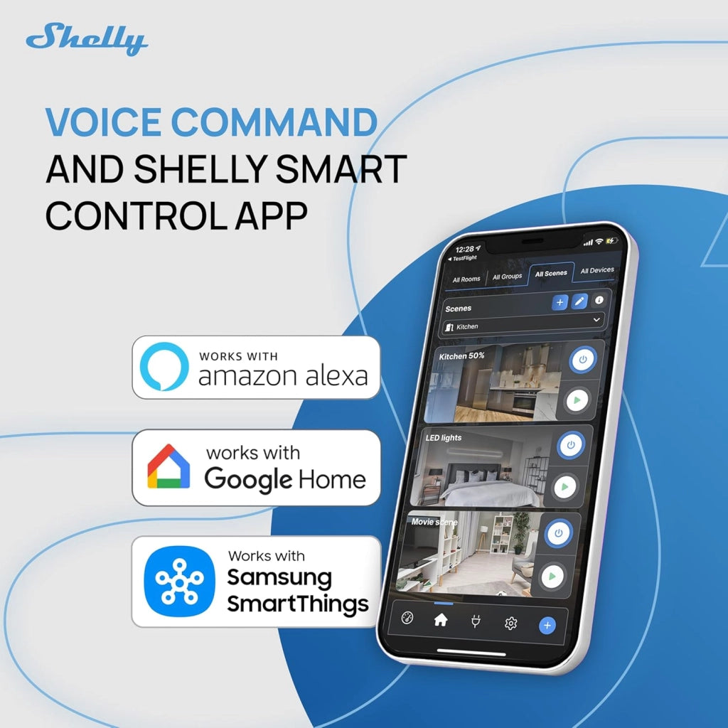 Shelly Dimmer Gen3 Dimmer Smart Wi-Fi per Illuminazione, Regolazione Intelligente della Luminosità, Controllo da App, Compatibile Alexa e Google Home, Automazione Smart Home