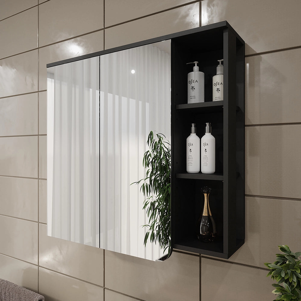 Vicco Mobile a specchio Antracite/bianco 80 x 75 cm