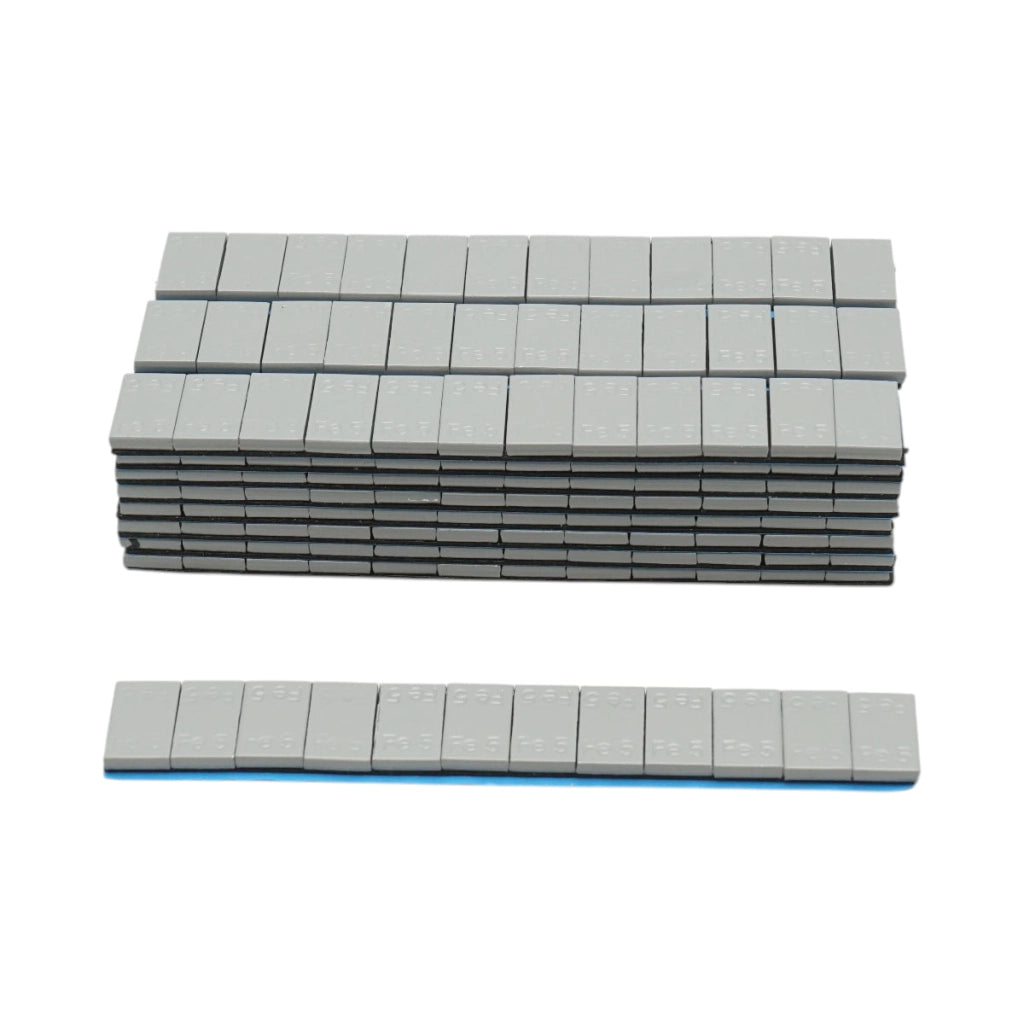 Contrappesi autoadesivi grigio scuro per equilibratura ruote Fe 60g (5gx12 pz) 100 strisce/scatola
