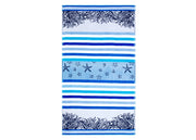 Telo Mare Jacquard Spugna Asciugamano Spiaggia Disegno Queensland - Telo Mare - Blu-Azzurro