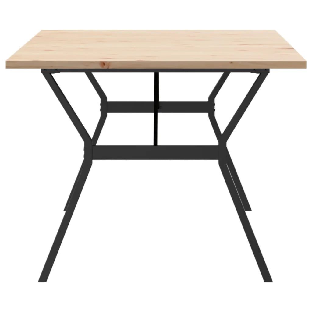 Tavolo Pranzo Telaio a Y 200x100x75,5 cm Legno Pino e Acciaio