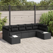 Set Divano da Giardino con archiviazione 7 pcs Nero Poly Rattan 3355882