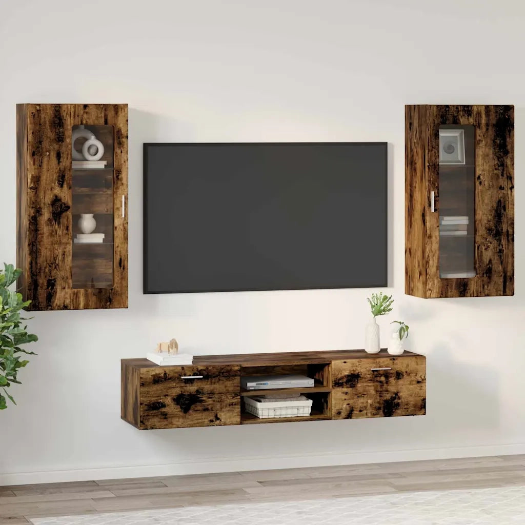 Set mobile TV con cassetto FLORIN Rovere fumé Legno multistrato
