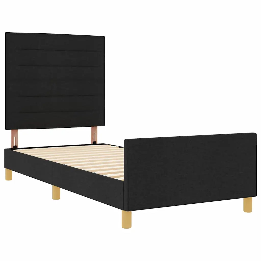 Struttura del letto con testiera Nero 80 x 200 cm Tessuto