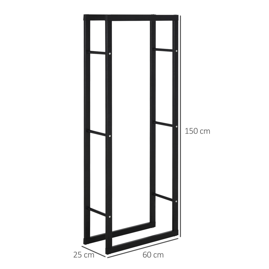 Porta Legna Verticale ¨C Minimal ¨C Nero, Metallo, 60x25x150 cm