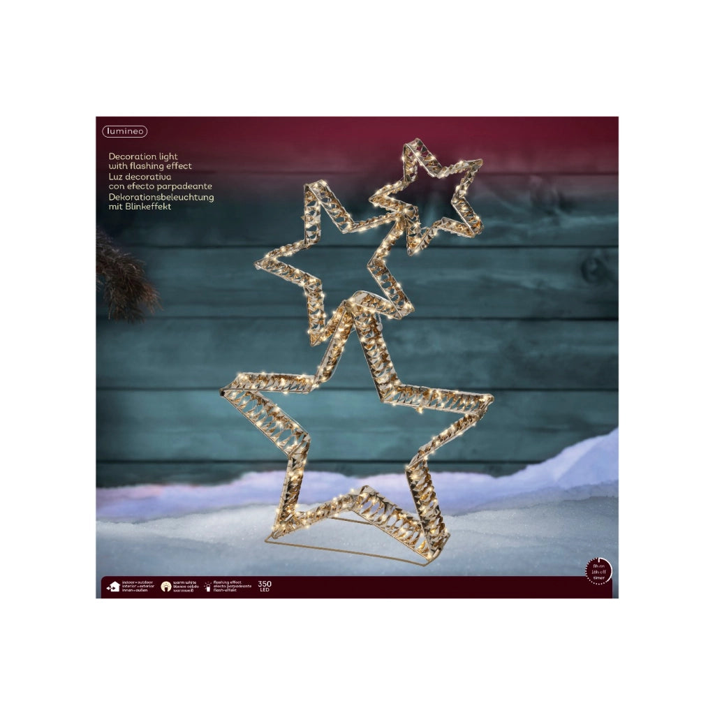 Stelle Oro c/led bianco caldo 10x51x80cm OUT