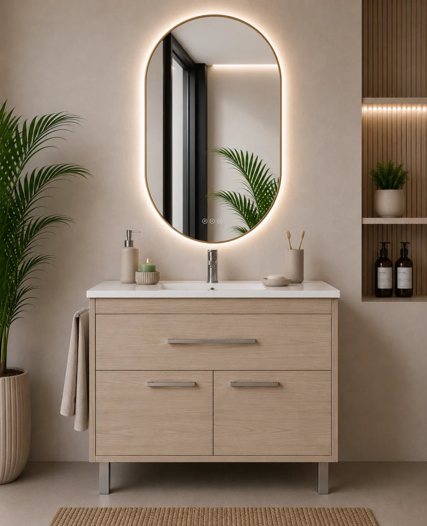 Mobile bagno con lavabo ORIGENBATH BAHIA senza specchio 80x45 cm estepa