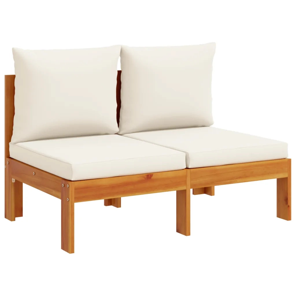 Set Divano da Giardino 5 pz con Cuscini Legno Massello Acacia