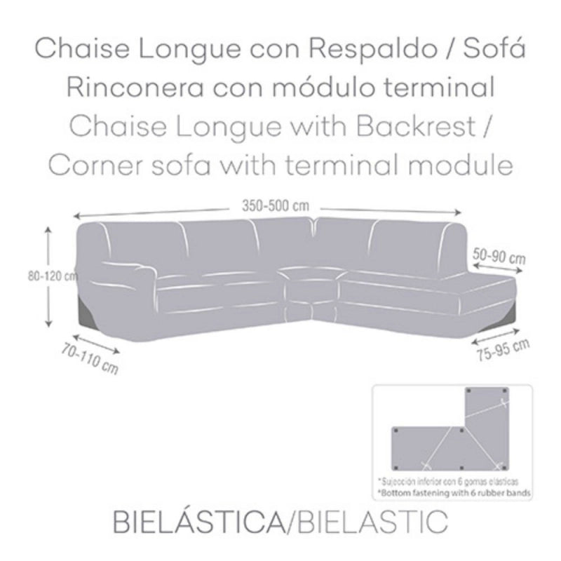 Copridivano Jaz angolare destro grigio 350-500