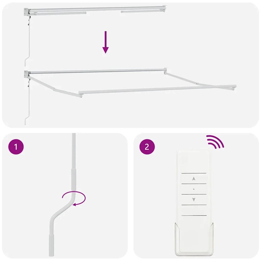 Telaio per tende da sole retrattile Bianco 300 x 250 cm 362021
