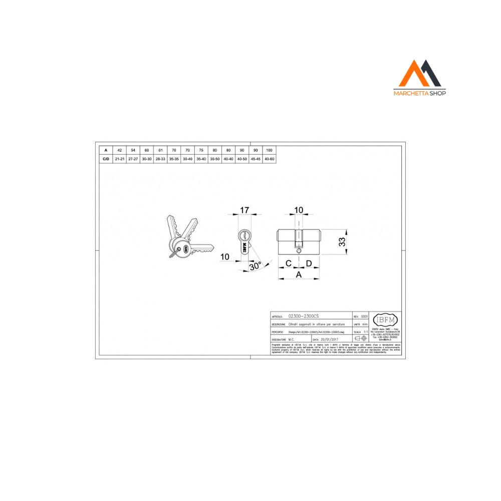 CILINDRO MM. 80 (30+50) NERO