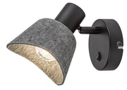 Applique Rabalux Farelia feltro grigio nero orientabile E14