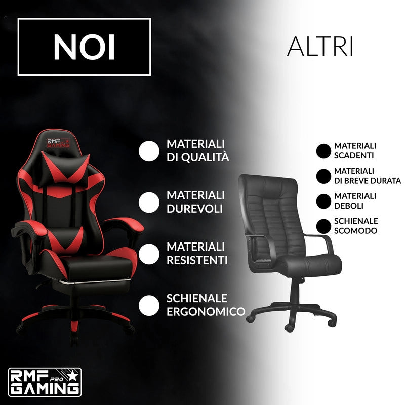 SEDIA DA GAMING COLORE ROSSO-NERO