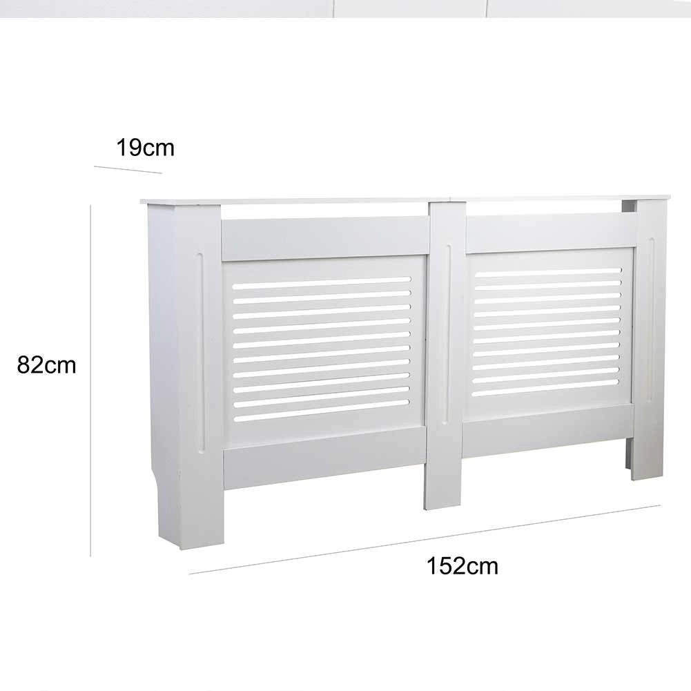 Copritermosifone in Legno MDF 152x19x82cm Copertura Radiatore Calorifero Bianco