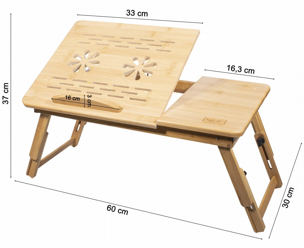 Valora TAVOLO PER COMPUTER PORTATILE IN BAMBÙ Pieghevole Regolabile in Legno di Bambù