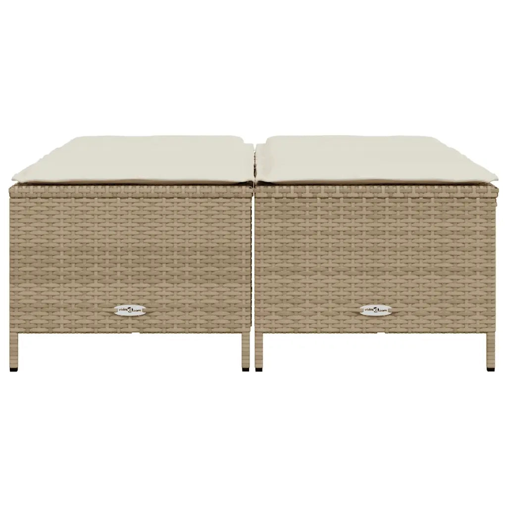 Sgabelli da Giardino con Cuscini 4 pz Beige in Polyrattan 368366