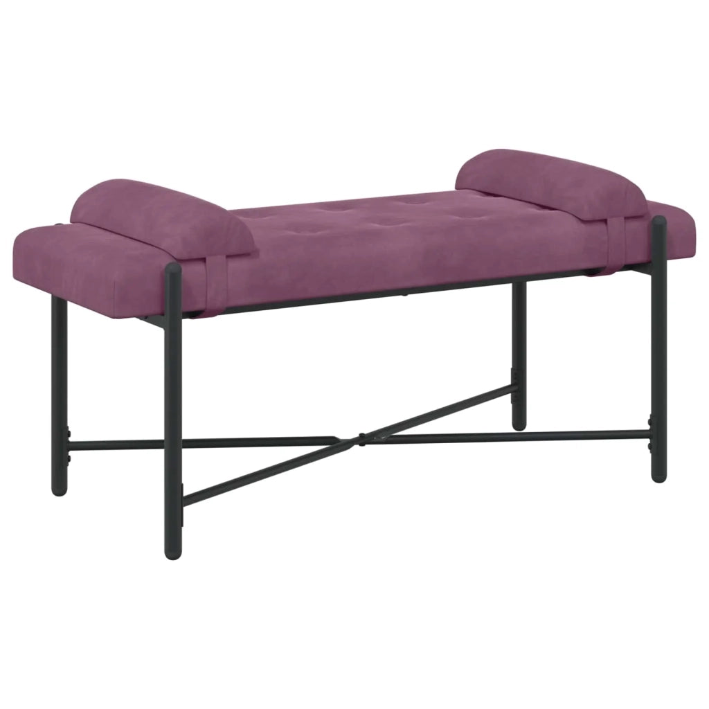 Panchina con bottoni e cuscini Viola 110 x 40 x 46 cm Velluto 42038398