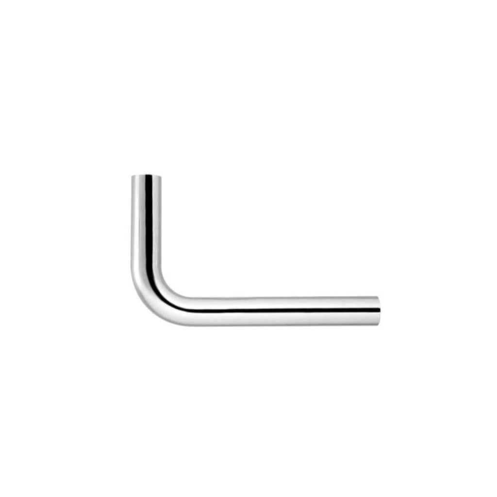 Tubo cromato a 90° dal diametro di 30 mm canna 150x250
