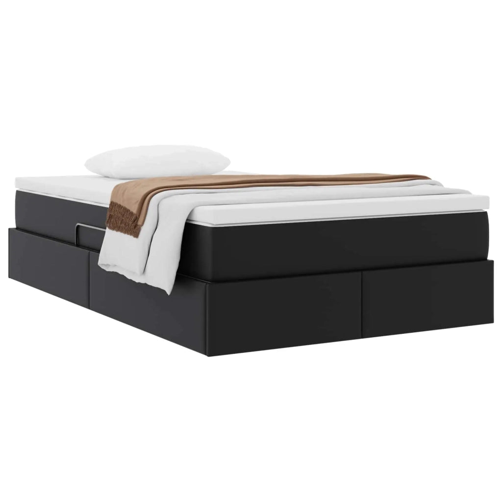 Letto con contenitore e materasso Nero 120 x 190 cm 3370154