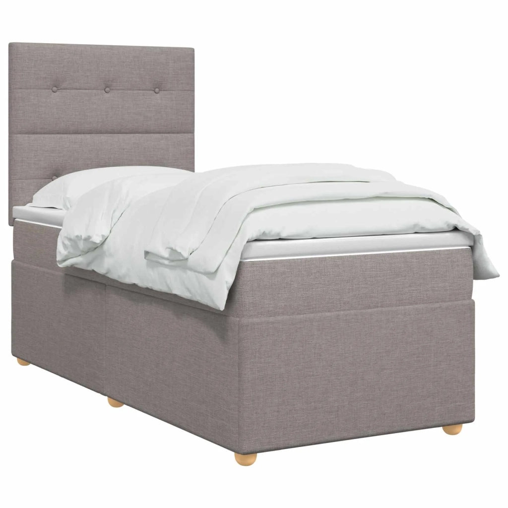 Letto box spring con materasso Tortora 80 x 200 cm Tessuto 3455221