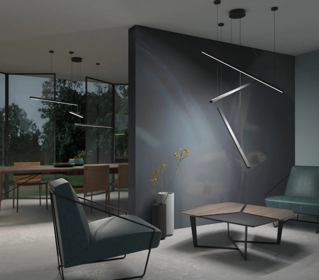 Lampada a sospensione LED Trio 36W 3 barre nere Maxlight