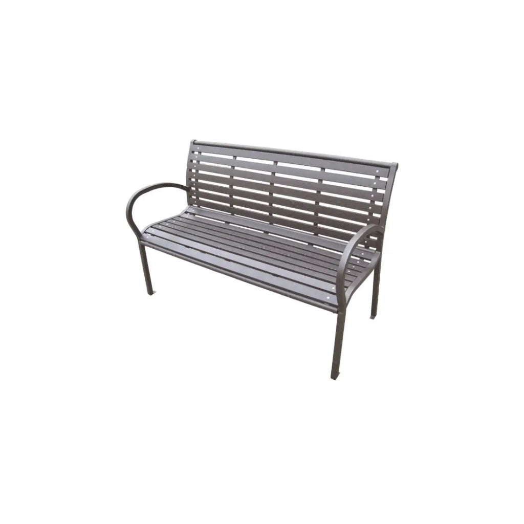 Panchina da esterno MODERNA 125 cm in acciaio e plastica nera design per giardino e terrazza