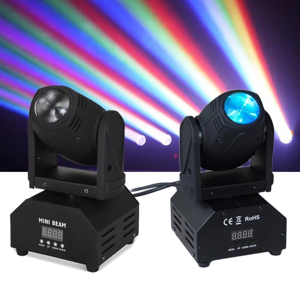 Trade Shop - Mini 10 Watt Led Moving Head Light Fascio Bianco Luce Testa Mobile Dj Party -