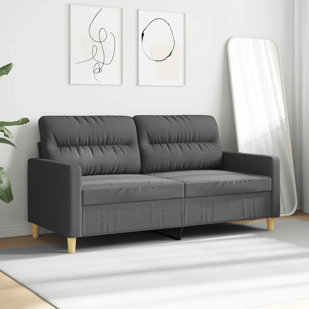 Divano a 2 Posti-Sofa 2 Posti Grigio Scuro 140 cm in Tessuto 160549