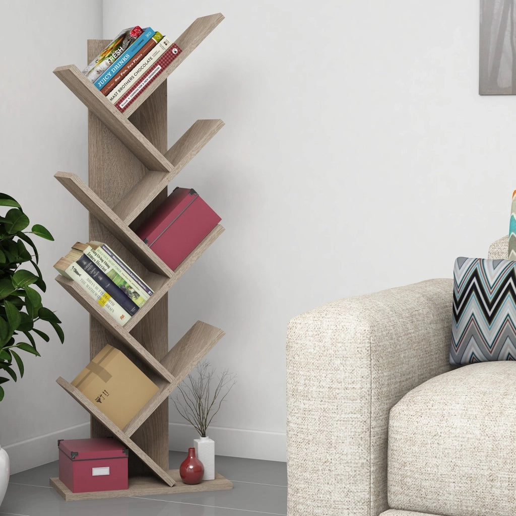 Libreria in legno "Hitit" - 46 x 22 x 128 cm - Marrone