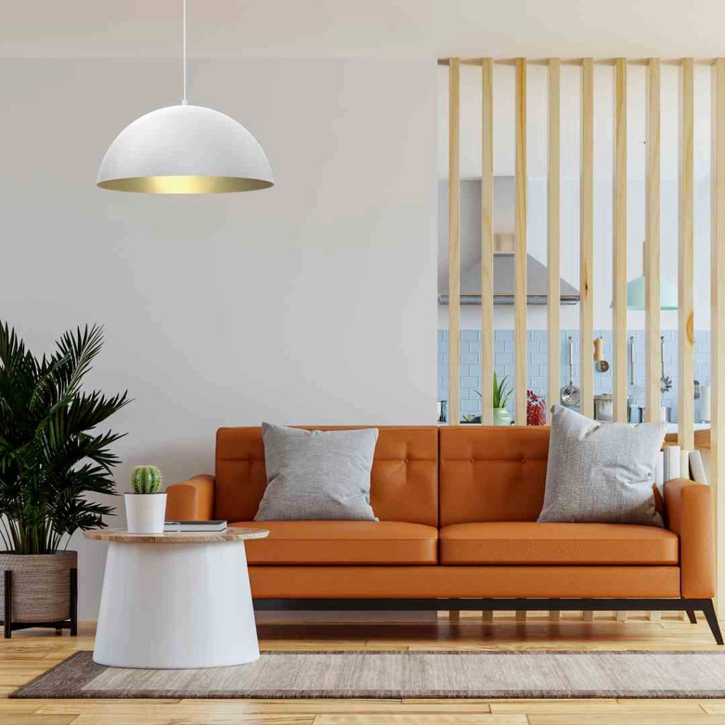 Lampada sospensione Milagro Beta Ø45 bianco oro E27