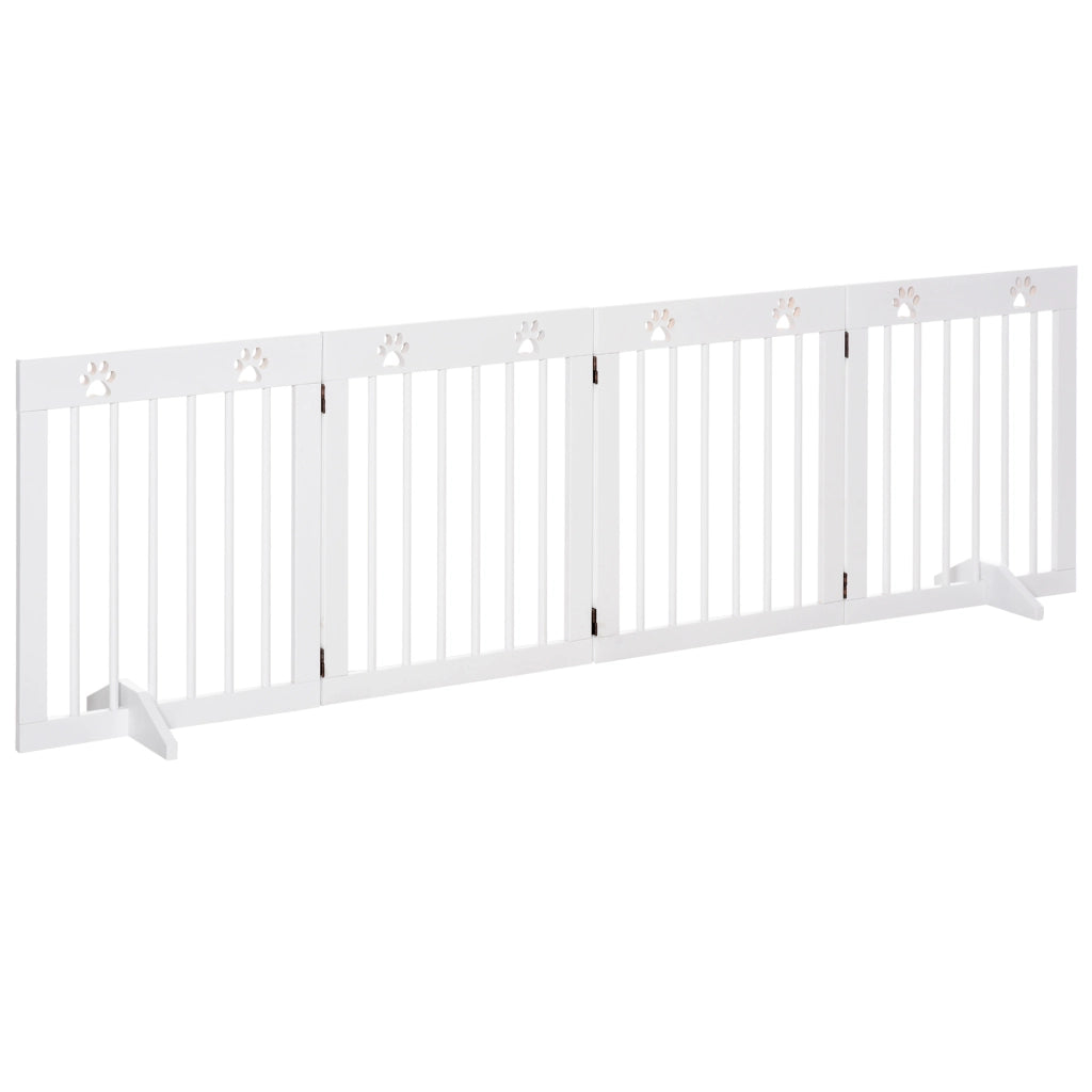 Barriera per Cani Pieghevole 4 Pannelli ¨C Minimal ¨C Bianco 204x61 cm