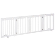 Barriera per Cani Pieghevole 4 Pannelli ¨C Minimal ¨C Bianco 204x61 cm