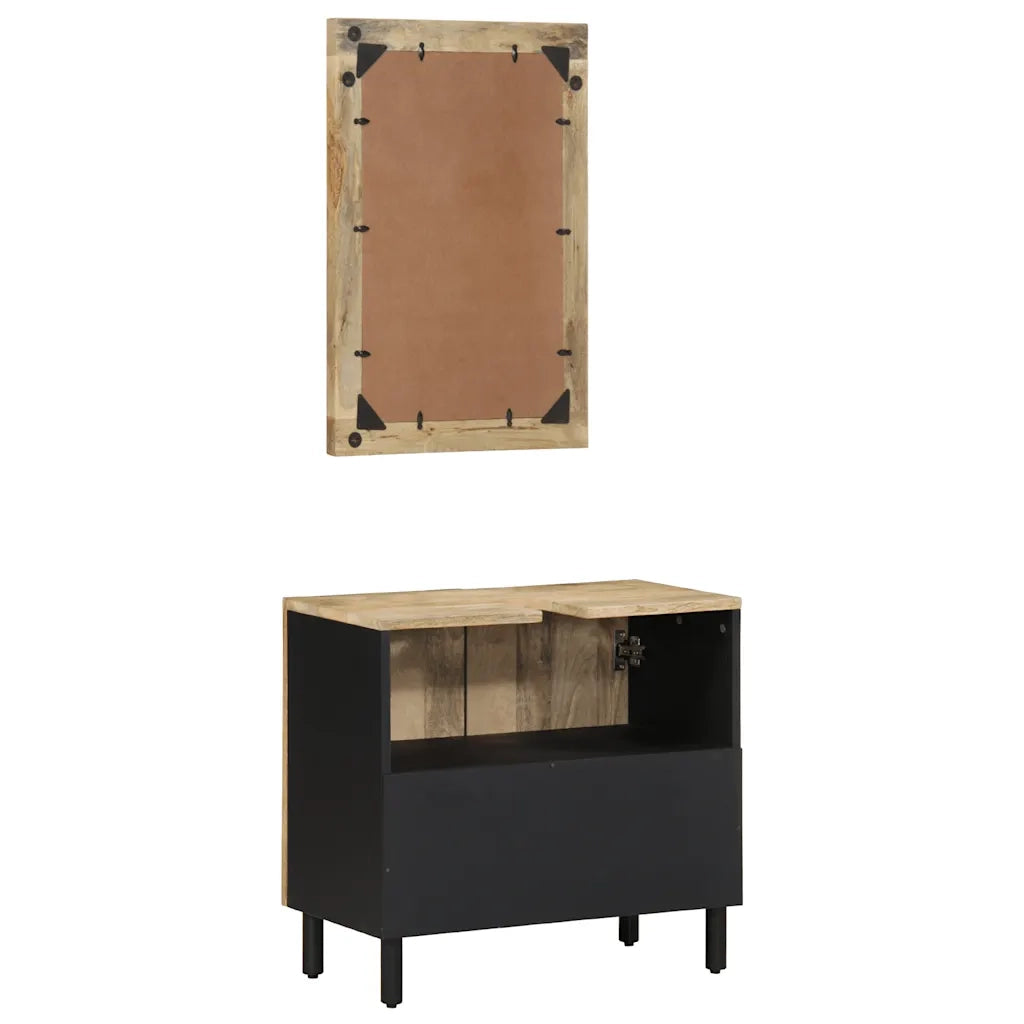 Set Mobili da Bagno 2pz in Legno Massello di Mango 3310129