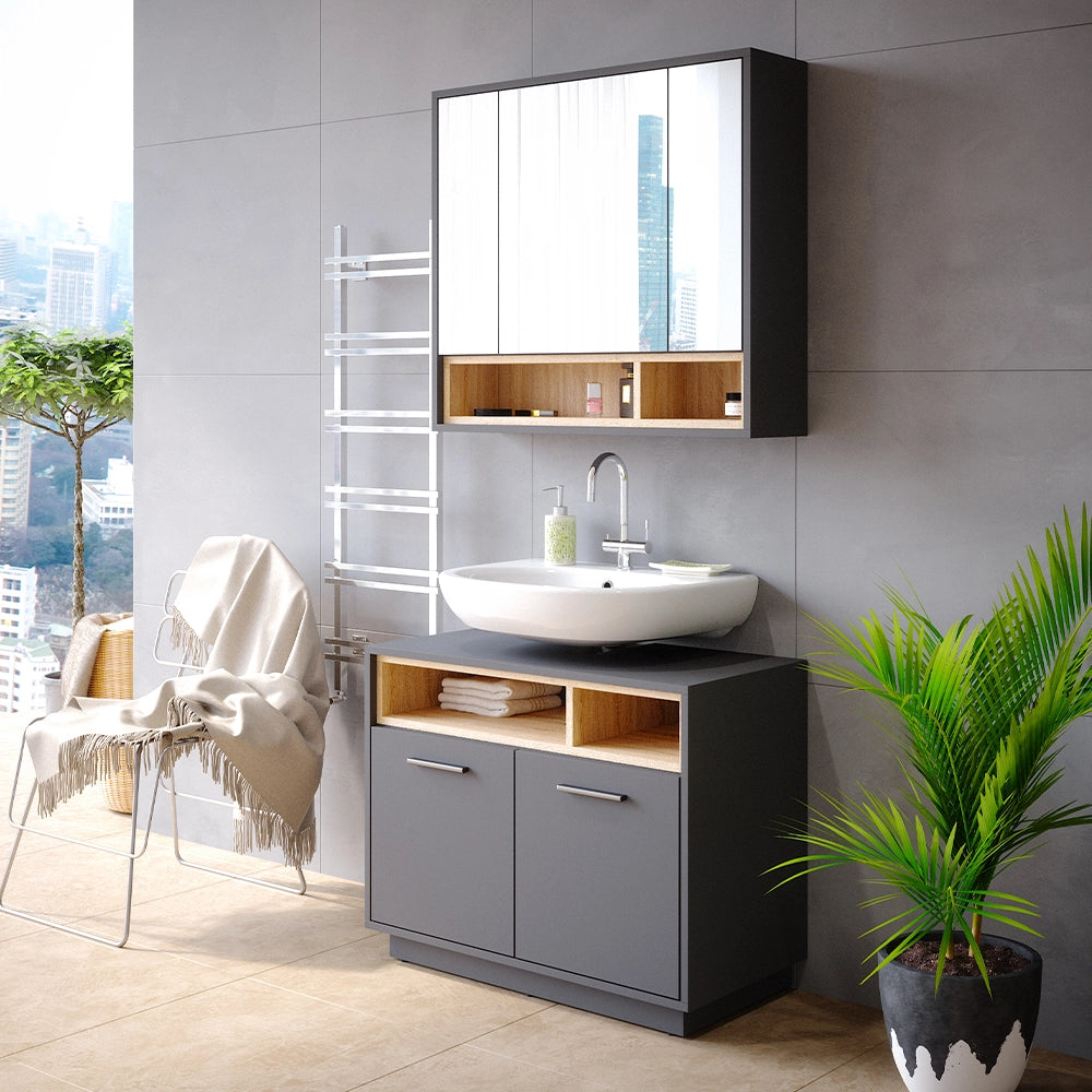 Vicco Set mobili bagno Antracite 2 parti