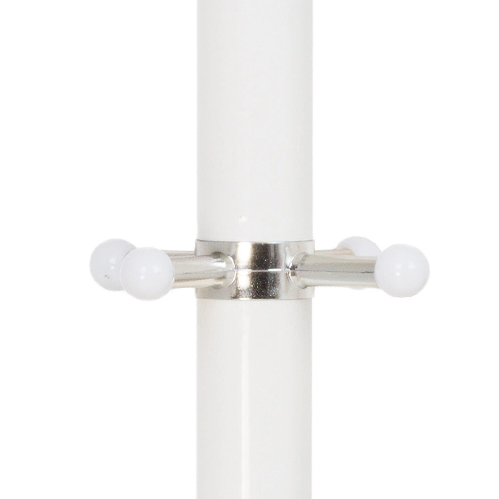 Perchero de metal blanco con 5 ganchos D36x174h cm