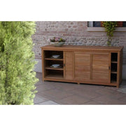 MOBILE WESTON 200 X 60 X 90H CM  LEGNO TEAK MASSICCIO CLASSE A FERRAMENTA IN LEGA ACCIAIO/OTTONE 2 ANTE SCORREVOLI E 1 RIPIANO