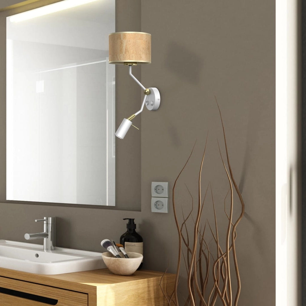 Applique CORK in sughero con luce lettura E27/GU10 Milagro