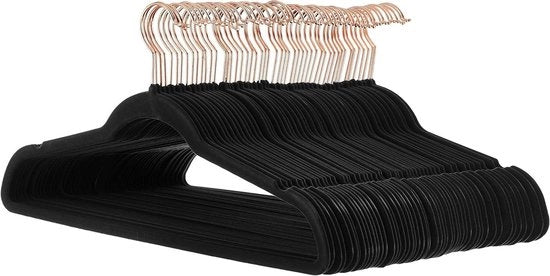 Hangers per pacchi - neri con doratura oro - confezione da 50