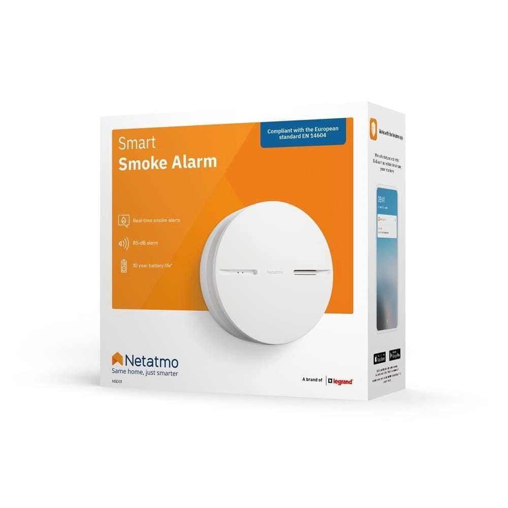 Netatmo INK005 Rilevatore di Fumo Intelligente Fotoelettrico Wi-Fi Bluetooth 85 dB Batteria 10 anni colore Bianco